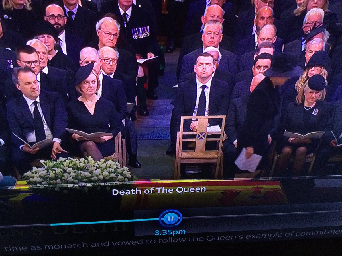 dealatrip's tweet image. 😳 Oh wow.. if looks could kill 😁 the contempt that Truss has for Sturgeon clear for all to see. 
Our caption: “You piece of xxxx. I remember you checking your watch when the Queen was making a speech in Holyrood. I’ve got your number… 👊👍🇬🇧