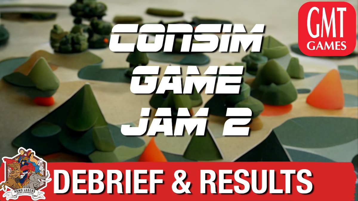 Tonight at 7pm UTC we will announce the results of the Consim Game Jam #2 ! We'll also debrief the event with our jury, <a href="/candidrum/">Candice M. Harris</a> <a href="/JasonDCMatthews/">Jason Matthews</a> &amp; <a href="/markherman54/">Mark</a> and a special appearance of Gene from <a href="/gmtgames/">GMT Games</a> -> youtu.be/P3XBkx3hN7c