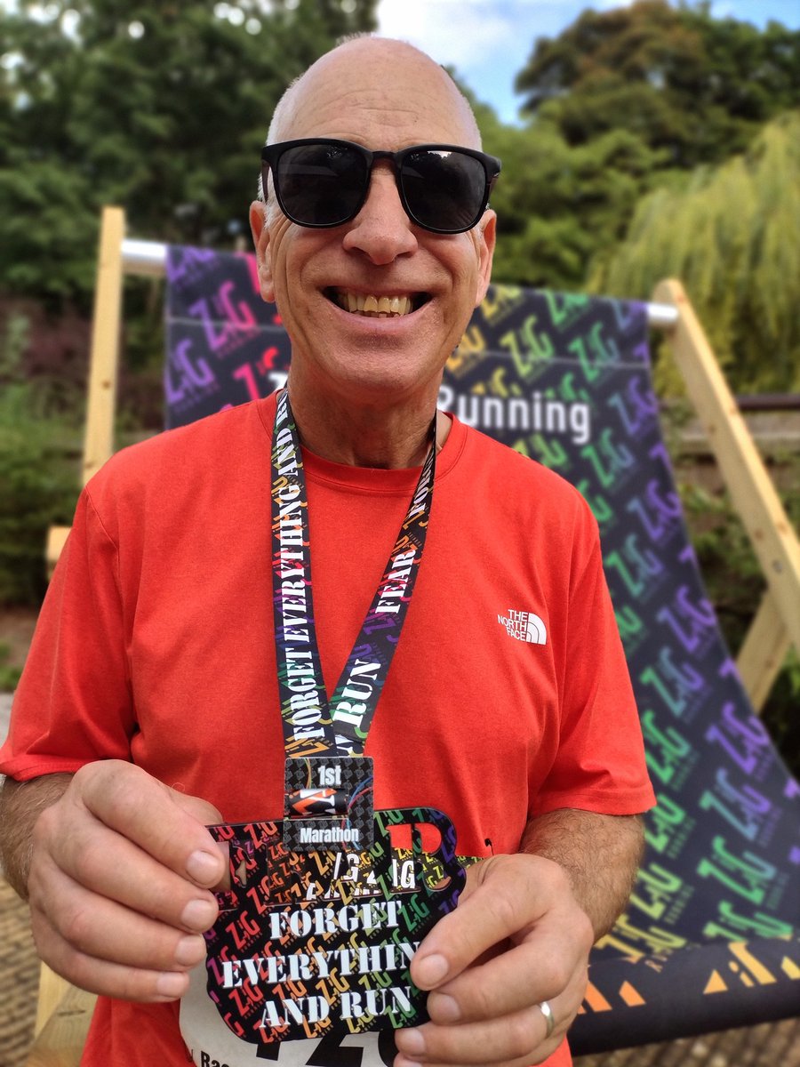 Bassett04CandS's tweet photo. @RichmondRunFest postponed so I found another marathon to run! A trail marathon in Brandon country park. OMG it was grueling, tree roots, sand, hills etc, but I did it aged 68 and first and last marathon. #runner #run #zigzagrunning https://t.co/ecbxz0u2Uk