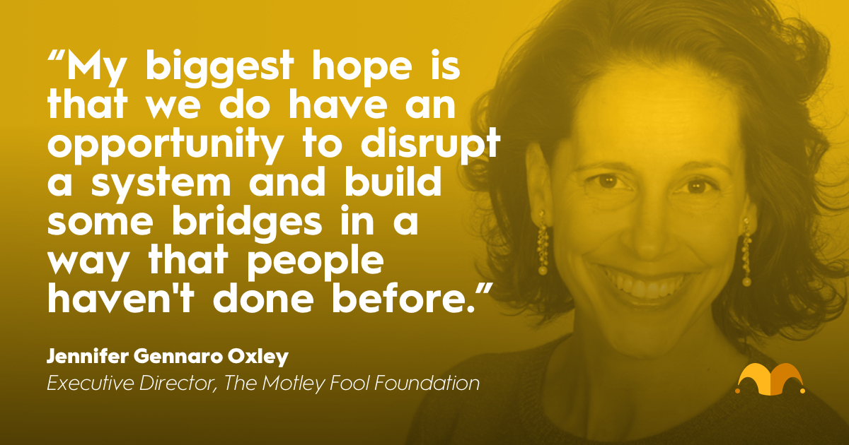 foolfoundation's tweet photo. #MondayMotivation “Our mission is to create the conditions in society where fear is reduced and hope can consistently flourish.” - @jennifergoxley, The Motley Fool Foundation Executive Director #FinancialFreedom #FoolFoundation #Mondaymorning https://t.co/P3toZc3Qve