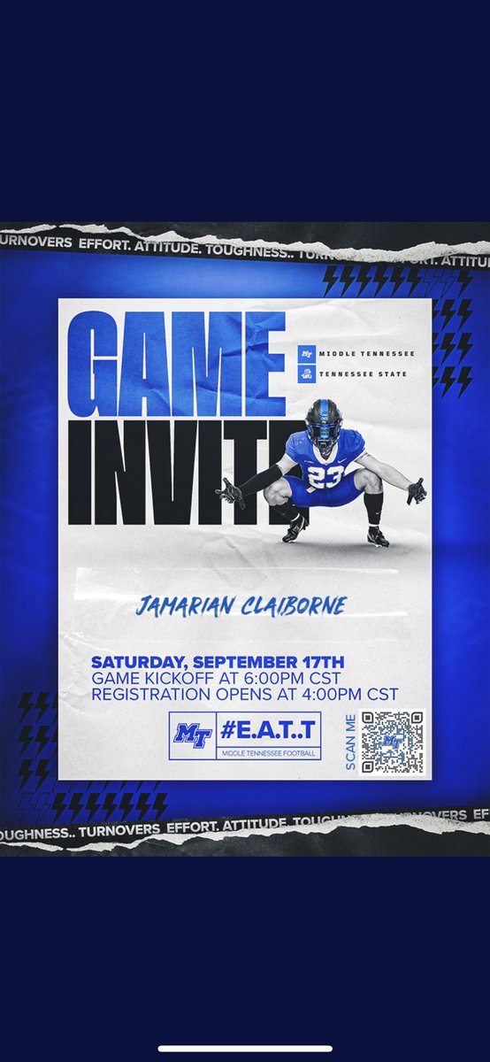 _JjClaiborne's tweet photo. thanks for the invite! @MTFB_Recruiting https://t.co/BhCIv7tToo