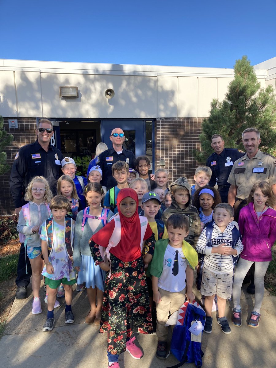 RosemountElem's tweet photo. RES recognized the many safe keepers in our community as we honored the 21st anniversary of 9/11.  Thank you to our community firefighters, law enforcement officers and first responders who welcomed our students to school today. https://t.co/cuksyR99a6