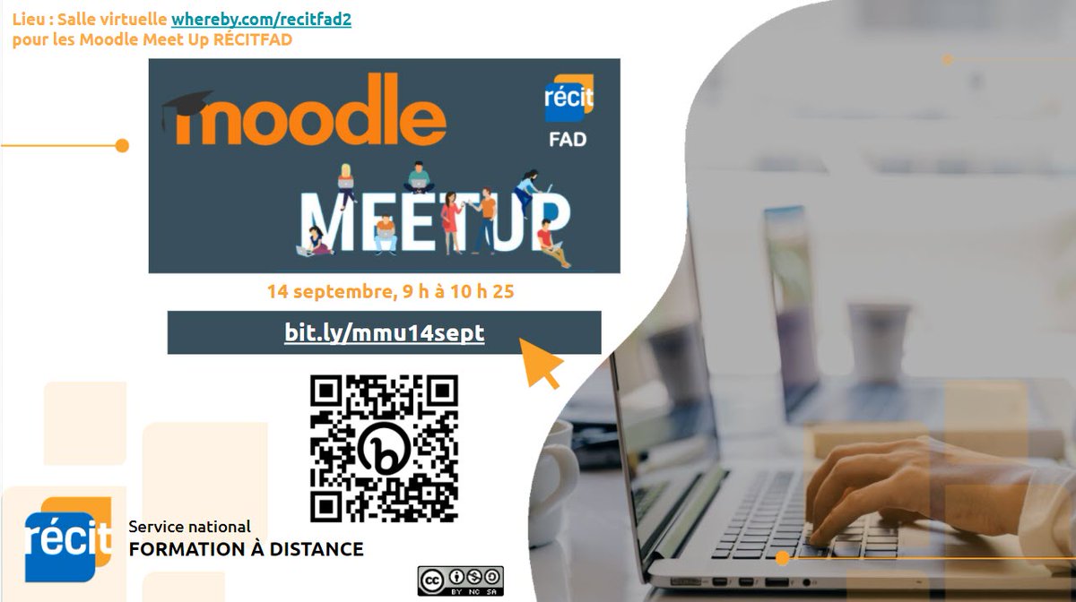 MOODLE MEET UP | 14 septembre 22, 9h à 10h25: Première rencontre Moodle MeetUp RÉCITFAD lors des RDV du RÉCIT. La thématique: Les défis Moodle du début de l'année. Bienvenue, Collègues du RÉCIT!