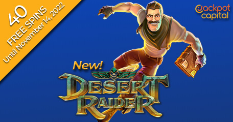 New Desert Raider Coming Soon to Jackpot Capital Casino Introductory free spins available until November 14th