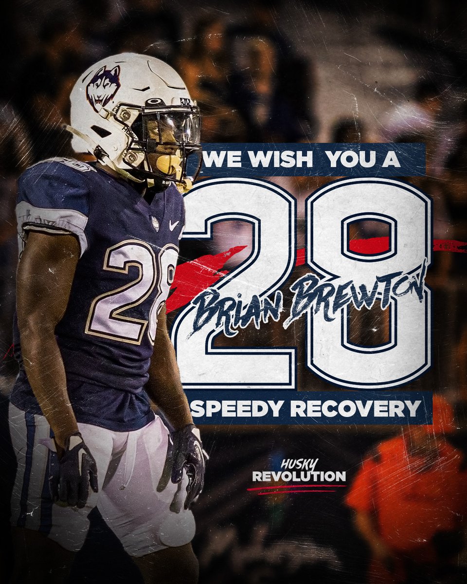 UConnFootball's tweet photo. We wish you a speedy recovery @b2supreme and can't wait to see you come back stronger than ever!

#HuskyRevolution https://t.co/aaTGwOY4AM