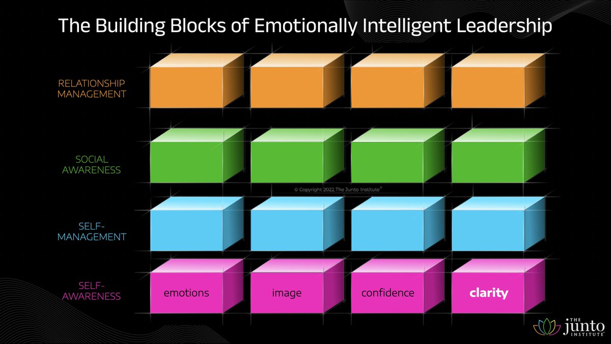 The final building block of self-awareness is personal clarity of values &amp; purpose.

As a leader, this leads to conscientious &amp; consistent decisions, an authentic "why", and smooths the path to self-management.

#emotionalintelligence #leadership #selfawareness #values #purpose