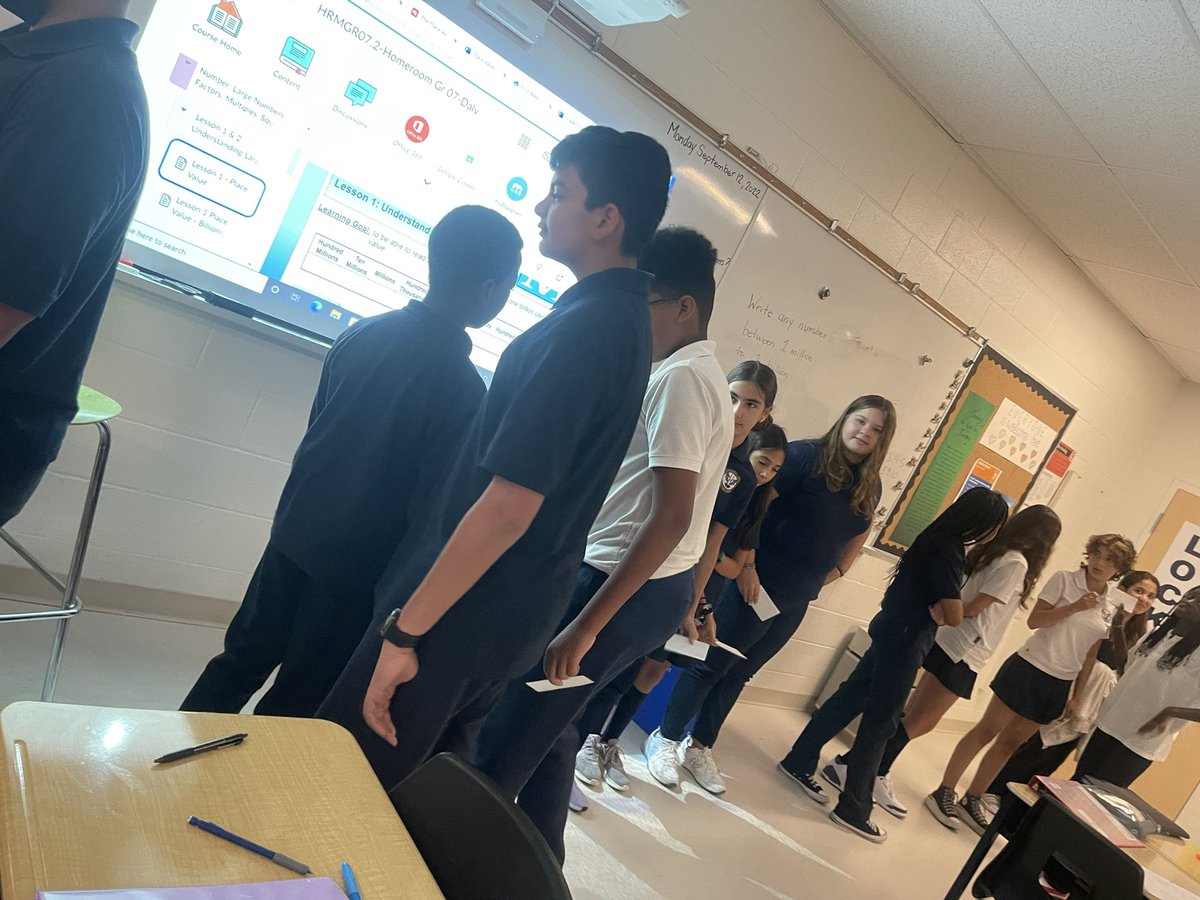 AdalyHCDSB's tweet photo. Write any number between one million to one billion on a cue card and order yourselves from least to greatest. #collaborativecontributors @matteocaruso86 https://t.co/EsHZJ2EnuT