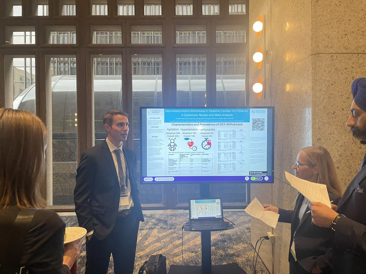 Jennifer Nelson (@jsolmsnelson) on Twitter photo Congratulations to @tm_knapp winner of best overall poster <a href="/STS_CTsurgery/">The Society of Thoracic Surgeons</a> #CriticalCare2022 for systematic review and meta-analysis describing dexmedetomidine withdrawal syndrome in children in the CICU. <a href="/Nemours/">Nemours Children's Health</a> <a href="/ucfcomhsl/">UCF Health Sciences Library</a> @ourmedschool <a href="/TSRA_official/">TSRA</a> <a href="/WomenInThoracic/">WomenInThoracicSurg</a> Congratulations to @tm_knapp winner of best overall poster <a href="/STS_CTsurgery/">The Society of Thoracic Surgeons</a> #CriticalCare2022 for systematic review and meta-analysis describing dexmedetomidine withdrawal syndrome in children in the CICU. <a href="/Nemours/">Nemours Children's Health</a> <a href="/ucfcomhsl/">UCF Health Sciences Library</a> @ourmedschool <a href="/TSRA_official/">TSRA</a> <a href="/WomenInThoracic/">WomenInThoracicSurg</a>