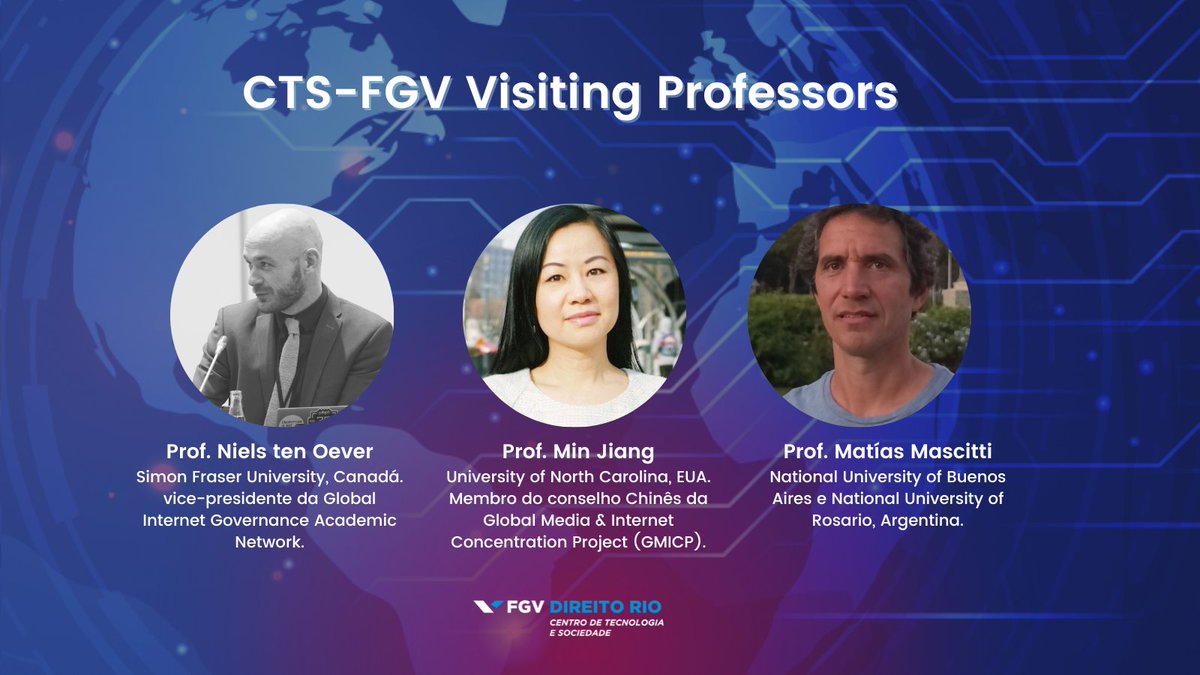 CTS_FGV's tweet photo. Professor Niels Oever, Professora Min Jiang (@mindyjiang) e Professor Matías Mascitti (@matiasmascitti) #DemocracyandTechnology #GlobalInternetGovernance #TransnationalGovernance #ChineseInternet #TechBusiness #LegalStrategy #CyberBRICS https://t.co/lbzIvEVAKg