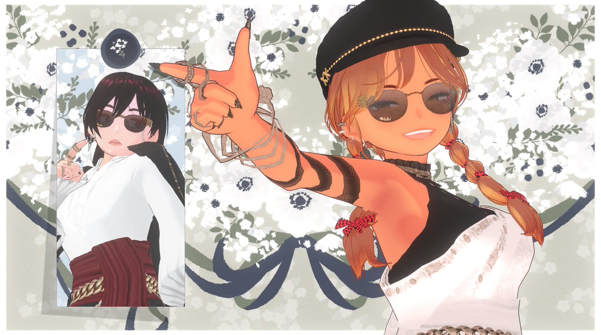 ENDED_FESTA_2's tweet photo. ささみ様の「肩かけジャケット＆着物風ドレス蛇柄ペアコーデ（https://t.co/0n6TFHcRpM）」で響ちゃんと大樹にいさんのペアコーデっ！
#鶏肉工場 #星海コーデ #まくら堂 #LUK4art #I_YoU #凹田商店 #TSiOX #素材屋あいりす
#VRoidStudio #VrmPosingDesktop #あとあとのまつり https://t.co/oUO5T2BqB9