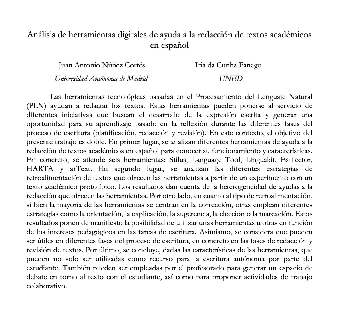 sistema_arText's tweet photo. 👥IV CONDILE (@usal)

🗓️21-23 de septiembre

@j_a_nunez (@cefduam, @UAM_Madrid) e I. da Cunha (@DepExtranjeras, @UNED) participan con:
“Análisis de herramientas digitales de ayuda a la redacción de textos académicos en español”

Más info:⬇️
https://t.co/5QzpHGPqDk

#equipoarText https://t.co/FML4DQ8qP9