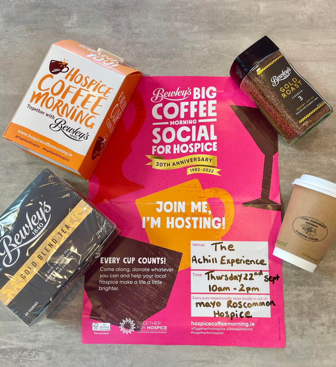 Achill Experience, Aquarium & Visitor Centre (@achillexp) on Twitter photo Join us at the Achill Experience on September 22nd for our Bewley’s Big Coffee Morning Social in aid of the <a href="/MayoRoscHospice/">Mayo/Rosc Hospice</a>🧡Takeaway tea, coffee & sweet treats will be served from 10am-2pm☕An in-house raffle will also be held, tickets on sale in our gift shop🎫
See you there! Join us at the Achill Experience on September 22nd for our Bewley’s Big Coffee Morning Social in aid of the <a href="/MayoRoscHospice/">Mayo/Rosc Hospice</a>🧡Takeaway tea, coffee & sweet treats will be served from 10am-2pm☕An in-house raffle will also be held, tickets on sale in our gift shop🎫
See you there!