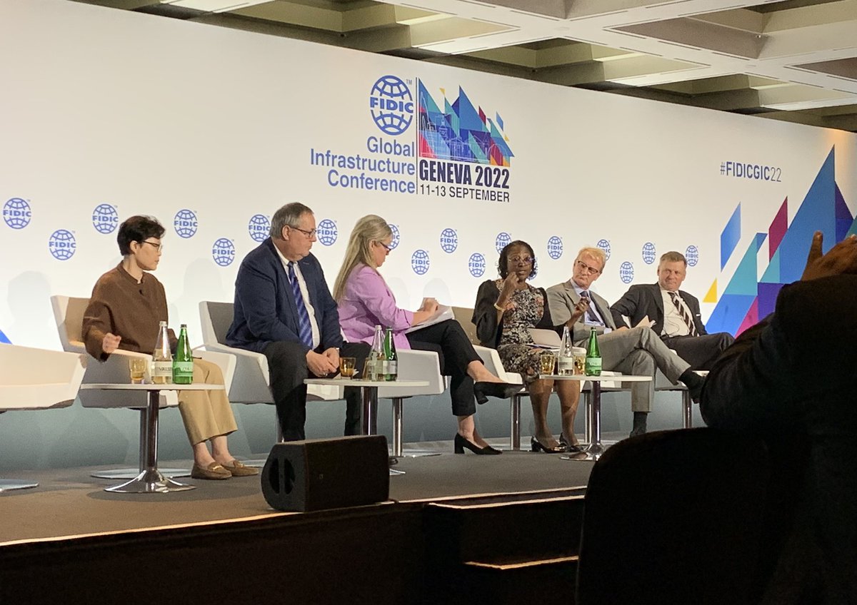 Fascinating panel of clients, moderated by <a href="/ldarrmoves/">linda bauer darr</a>, getting their take on sustainability and net zero initiatives at the #FIDICGIC22 global sustainable infrastructure conference.
