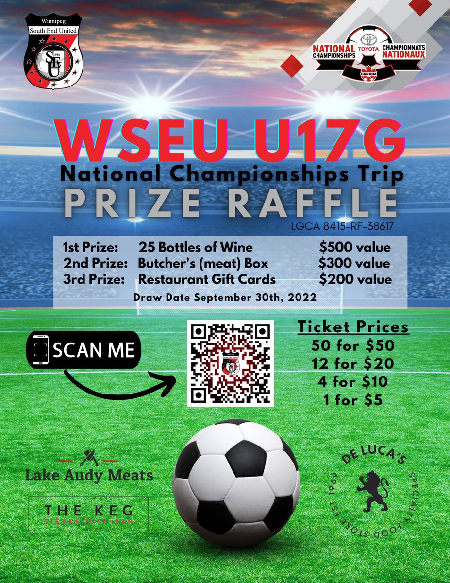 WJ2611's tweet photo. Scan below for a chance to win a great prize and help support @WSEUSoccer U17G as they travel to BC and represent Manitoba at the National Championships. https://t.co/qPen9qzMZM