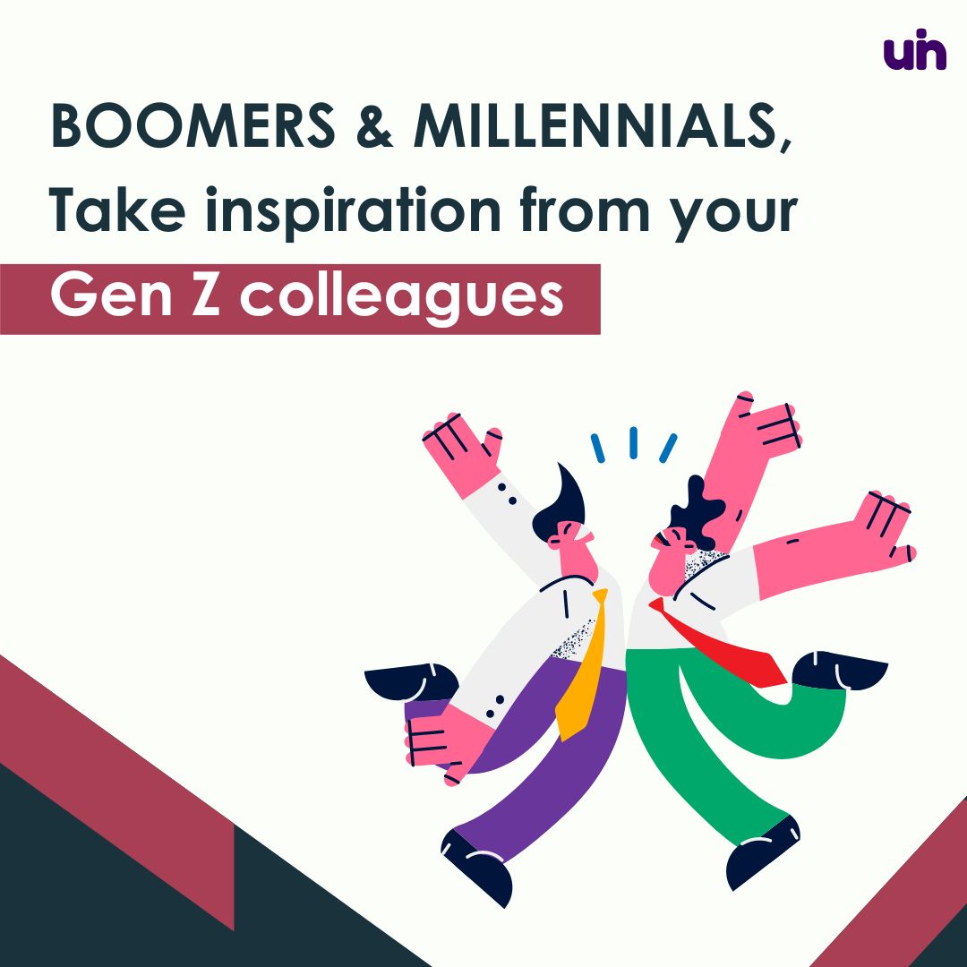 UnHireCo's tweet photo. Boomers, Millennials and Gen Z are always at loggerheads trying to prove who is the best. But given the state of employees today, there is a lot we can learn from the younger generation. They know what they want and won't settle for any lesser. 

#genz #millennials #mentalhealth https://t.co/b6q8qF77DL