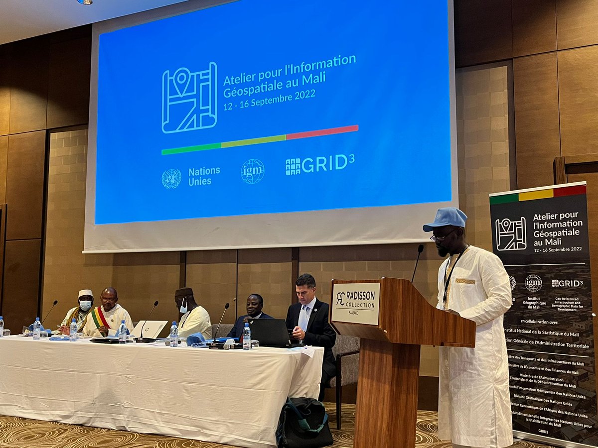grid3global's tweet photo. This week in Bamako, we will be collaborating with @UNGGIM's United Nations Second Administrative Level Boundaries (#SALB) programme to deliver the Workshop for Geospatial Information in Mali to #geospatialdata stakeholders in #Mali. (1/3) https://t.co/86ycyymNPO