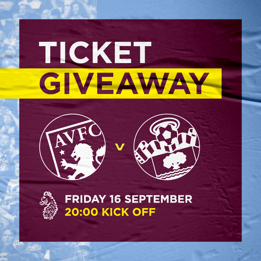 🚨 @AVFCOfficial fans we are giving away a pair of tickets for Friday night's game against Southampton ➡️All you need to do to be in with a chance is... - Like and RT - Tag a friend - Make sure you are following us #LukeLife #AVFC #POTP