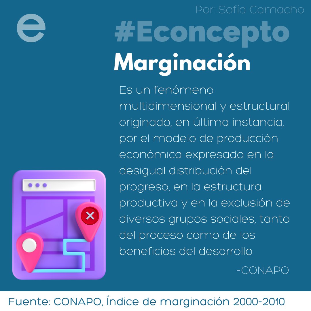 Economentes's tweet photo. La marginación es la base de las relaciones👥 desiguales en las que participamos. 🫥 Te compartimos el concepto que el CONAPO maneja 👀
#AprendeConSofíaCamacho #econcepto #marginacion #conapo https://t.co/D7oDE6Ebkf