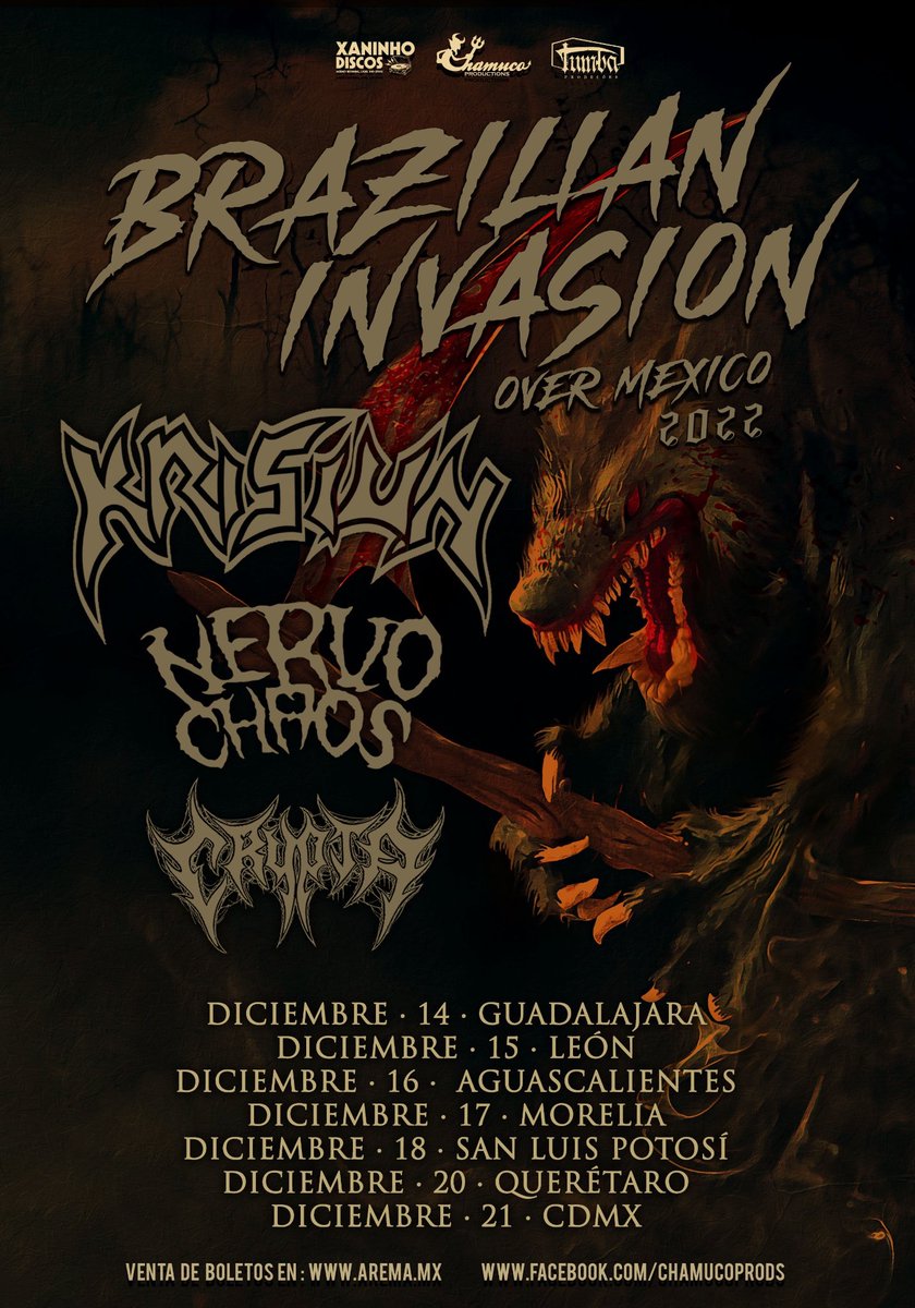 ElBlastBeat's tweet photo. #Luna6, #Ereshkigal, #Ragnell, #Nelchael, #NightDemon, #SatansFall, #WizardsOfHazards, #NervoChaos
#AquelarreFestMexicoOpenAirMetalExtremo, @CandelabrumFest, @chamucoprods, @dilemmamx, @mexicometalfest, @CACIQUEMx, @dragonrojomfest
#StayBlast
#BlastBeat105 https://t.co/kR7Et0tBWb