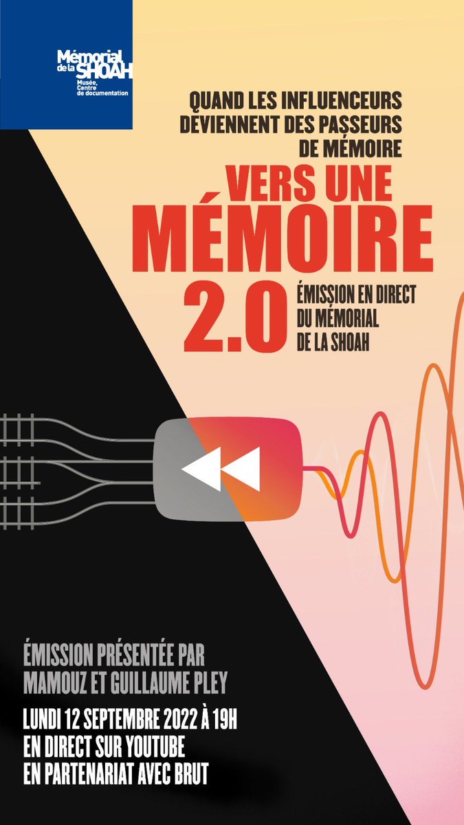 Ce soir, j’ai l’honneur d’être invité au <a href="/Shoah_Memorial/">Mémorial de la Shoah</a> pour une émission sur la transmission de la mémoire et de l’Histoire. Car cette année, nous avons commémoré les 80 ans de la rafle du Vel d’Hiv.

📍Rdv a 19h sur la chaîne YouTube du mémorial de la Shoah