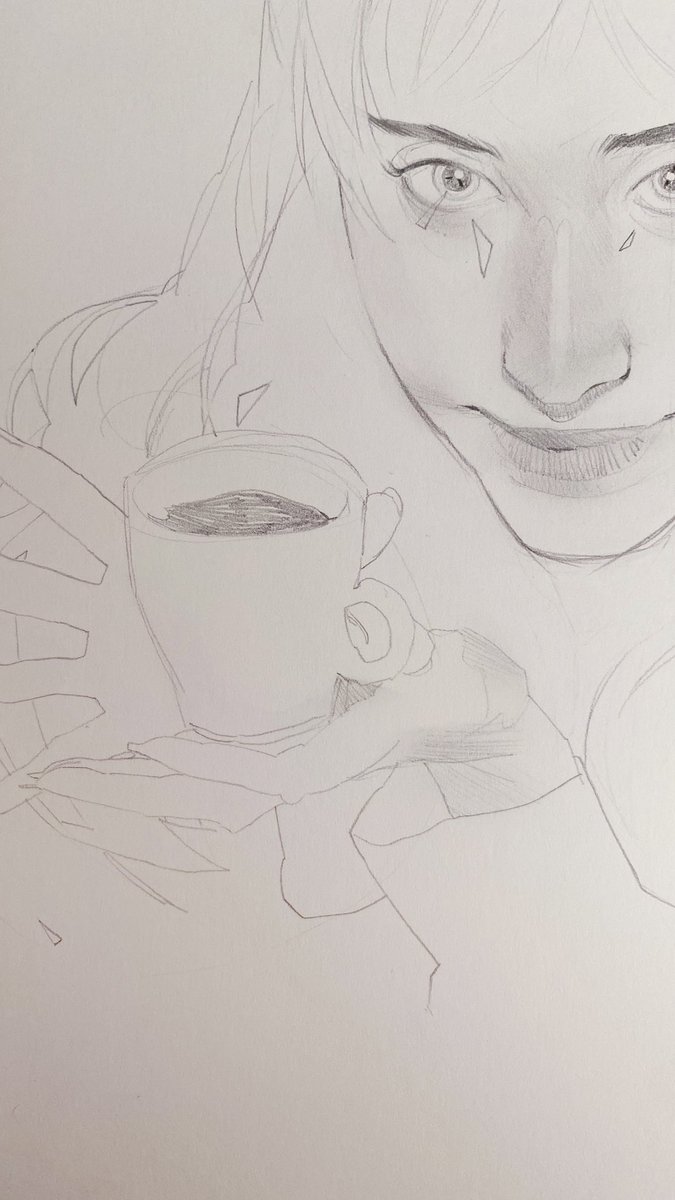 m4shir0's tweet photo. Coffee ☕️✨👋🏼 #Sketching #art https://t.co/BD9BsveY52