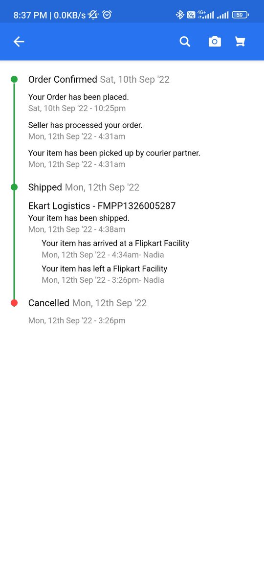 riteshank's tweet photo. My order auto cancel by seller 
my order was shipped but after price increases sellar canceled my order
Now it's price 200 Rs. 
Very bad experience with flipkart
@Flipkart @flipkartsupport @CFPB https://t.co/M8XNPpwZFN