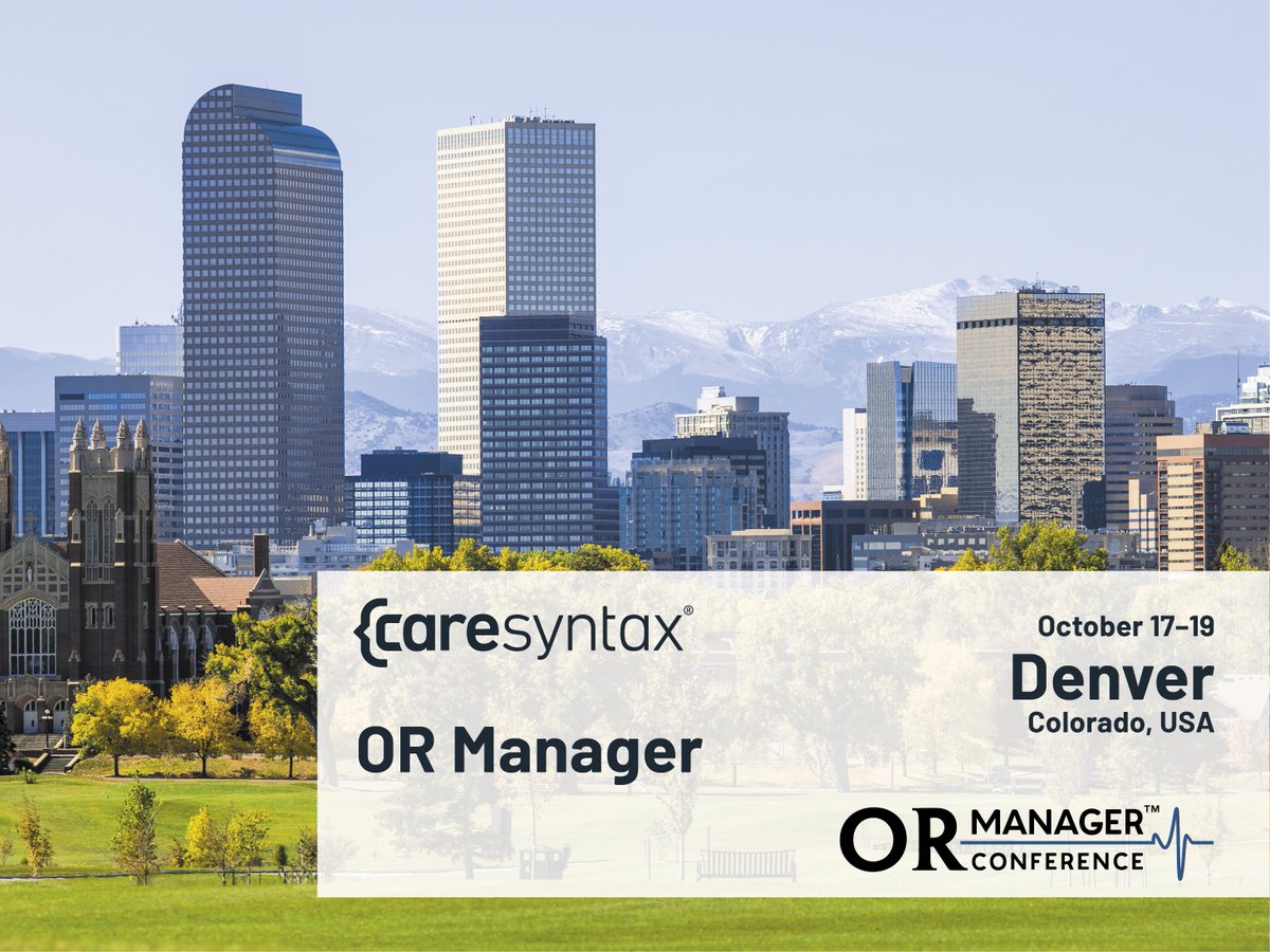 caresyntax's tweet image. The countdown to Denver is on! Join Caresyntax at the @OR_Manager Conference, October 17-19, 2022, Booth #511. Don't miss our breakout session: Lights, Camera, Action – For Performance Improvement on October 17th, 2:00 - 3:00 pm. #ormanager #datadrivensurgery #surgery #healthtech