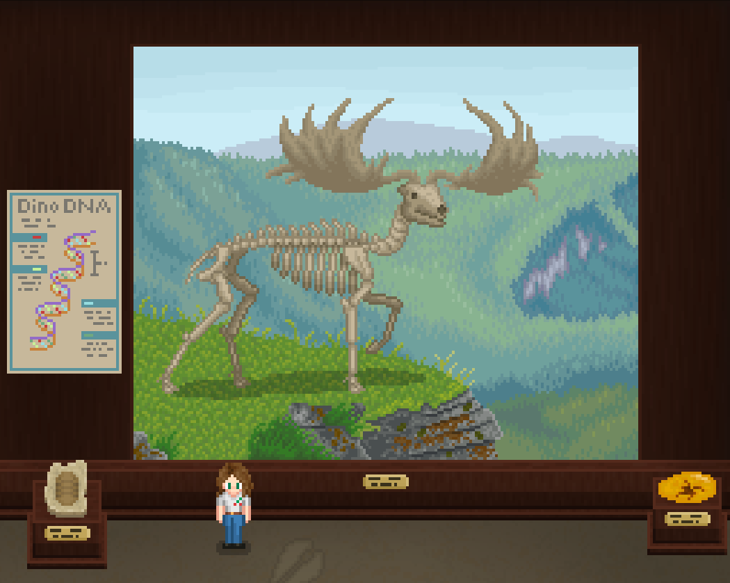 FairmoonMuseum's tweet photo. Deer used to be pretty big back in the day!

Check it out on Steam: https://t.co/Yl6wrrHU5J

#pixelart #indiegame #gamedev #ドット絵 https://t.co/sdT7pqu5ng