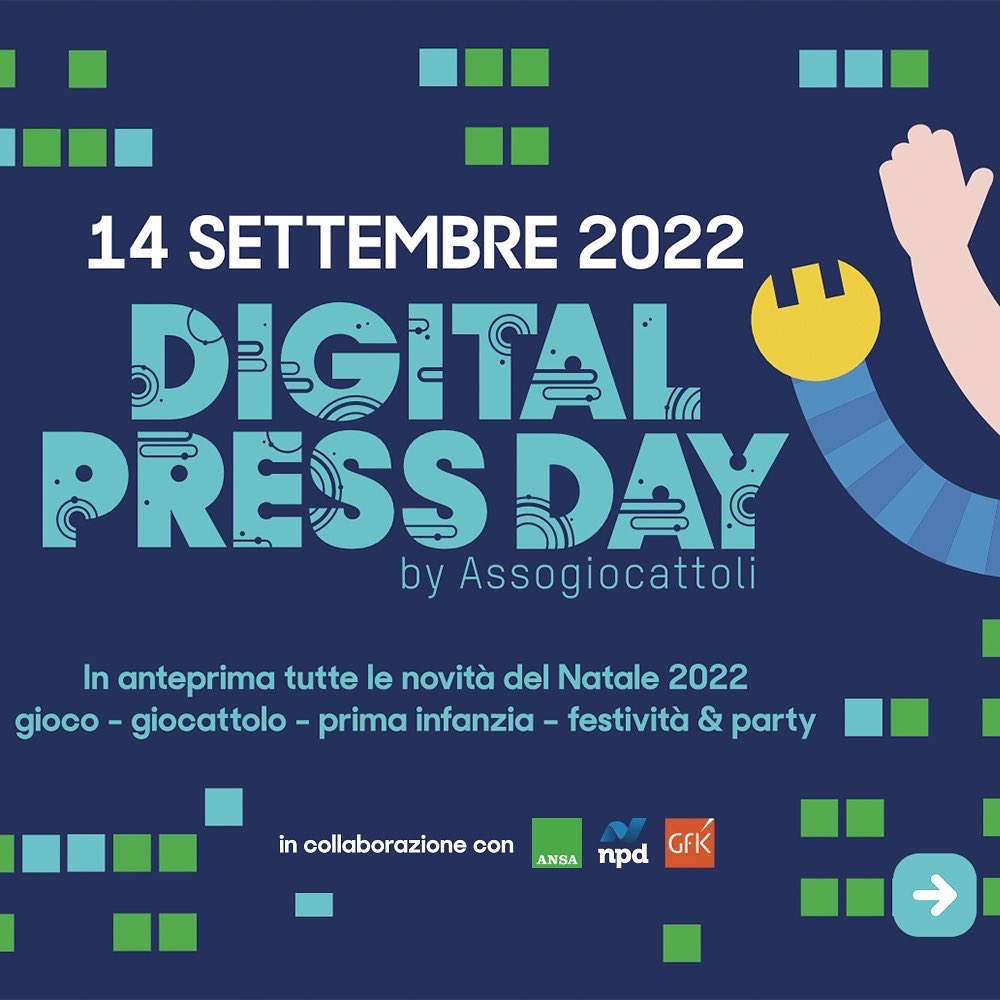 assogiocattoli's tweet photo. Tutto pronto per la tredicesima edizione del #digitalpressday by #Assogiocattoli che si svolgerà il 14 settembre a partire dalle ore 10.00 e continuerà con ill talk in live streaming realizzato in collaborazione con @agenzia_ansa https://t.co/wcz3zAI8Cp