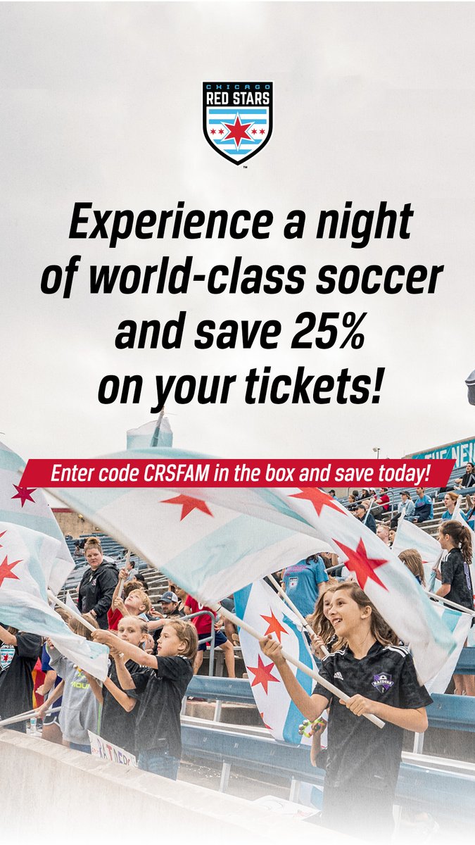 Don’t miss <a href="/USWNT/">U.S. Women's National Soccer Team</a> team players Alyssa Naeher, Mallory Pugh, &amp; the rest of the <a href="/chicagoredstars/">Stars FC</a> in the final 3 regular season home games as they battle for NWSL playoff seeding. Take advantage of a limited-time ticket offer to unlock 25% off w/ code CRSFAM. bit.ly/3LkoAIp