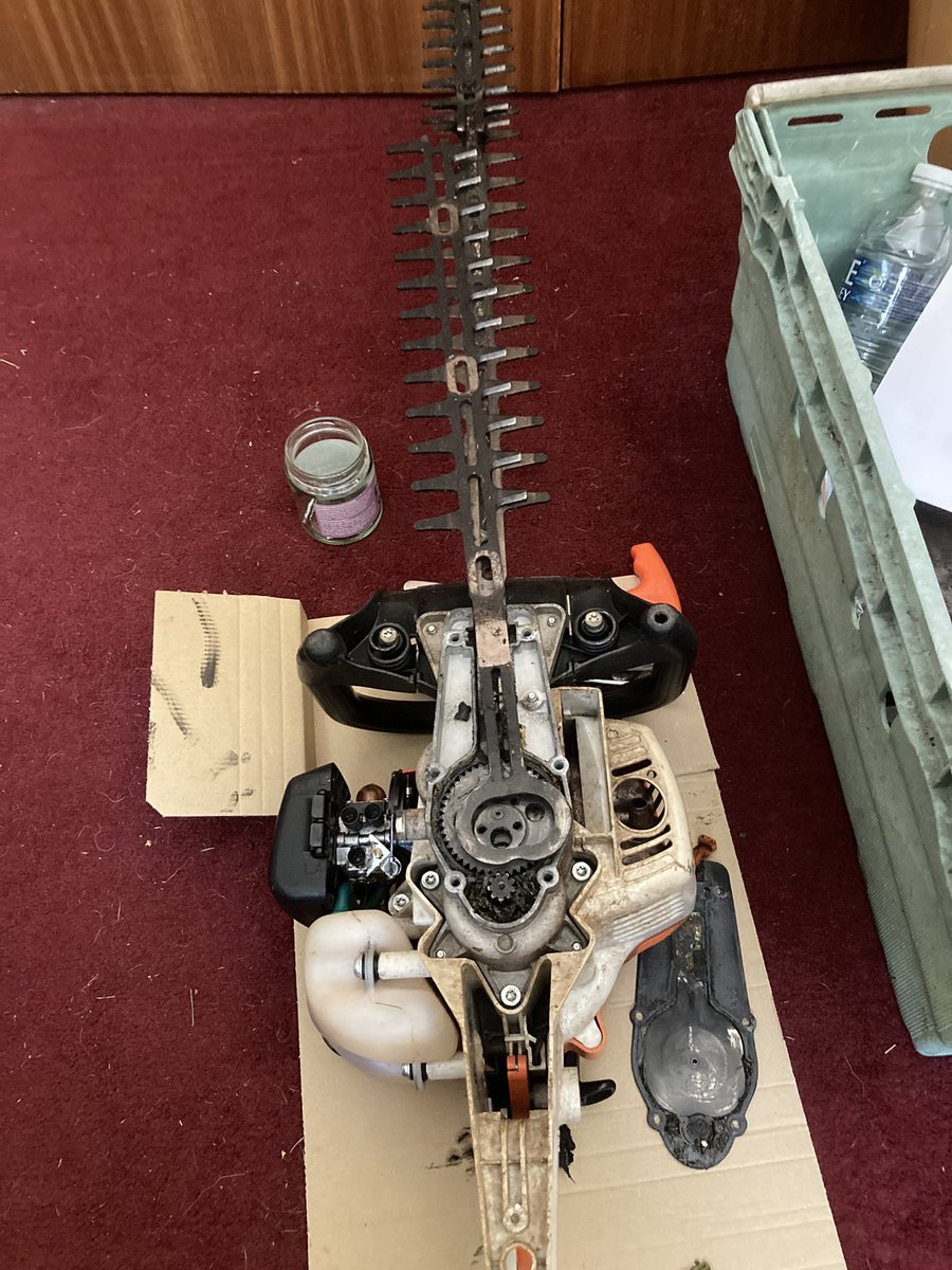 Always something to keep you busy. Put the blade across an iron gate yesterday. Cut the blade clean in half. Awaiting a new set of blades from Germany 
#gardening