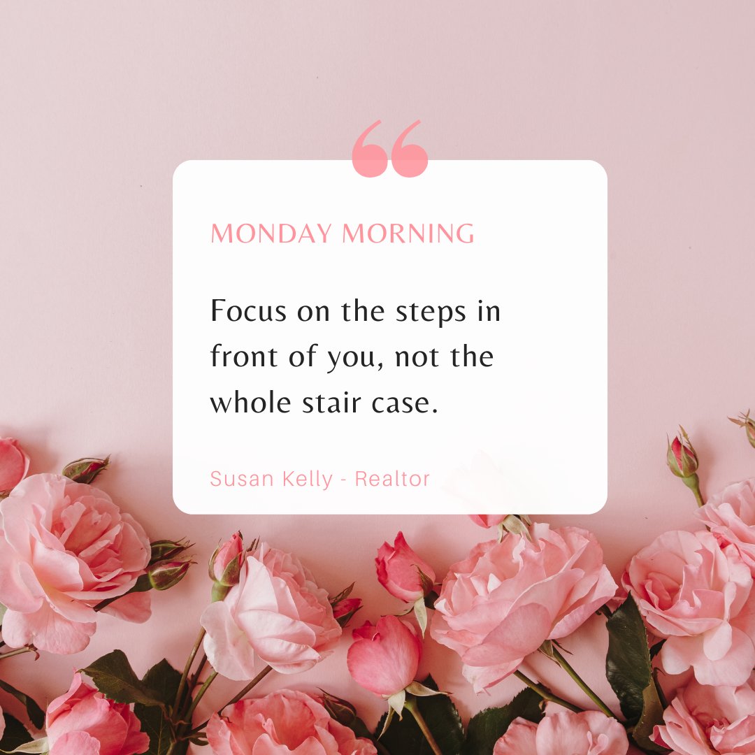 SusanKellyHomes's tweet photo. Focus on the steps in front of you, not the whole stair case.
#MondayMotivation #Reminder #SusanKelly #SusanKellyRealtor #eXpProud #eXpRealtry #CountryLiving https://t.co/vMWfgBAMRA