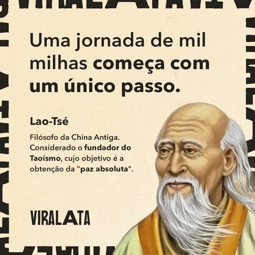 viralatacomvc's tweet photo. E por aí, já começou hoje? ✨
Uma jornada de mil milhas começa com um único passo — Lao-Tsé, foi um filósofo da China Antiga. Fundador de um movimento filosófico que posteriormente se tornou religião, o Taoismo, cujo objetivo é a obtenção da "paz absoluta".
#doggoinspira https://t.co/qPSVbg5vY0