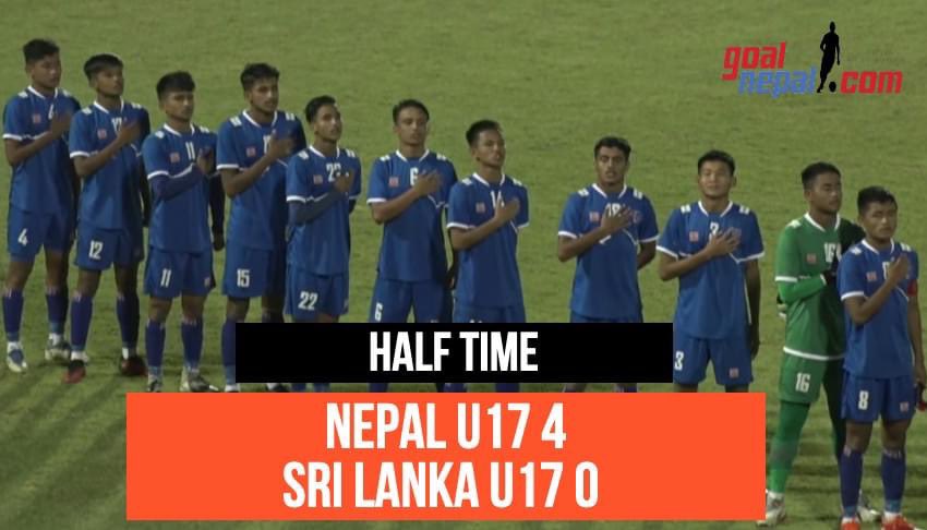 Goal_Nepal's tweet photo. HALF TIME.

How did Nepal U17 fare up in the first half ? #SAFF #U17 #Nepal https://t.co/bhQiWouIQ0