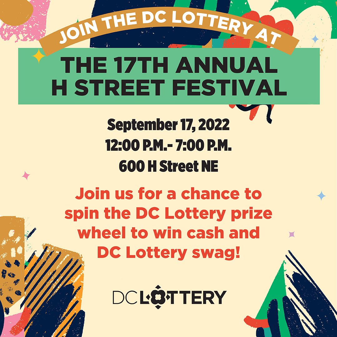 DCLottery's tweet photo. Look for the Lucky Lottery Mobile at the 17th Annual H Street Festival. Swing by to spin the prize wheel!!! #LotsOfPeopleWin #ItsFunToPlay https://t.co/tQuSCzyAU2