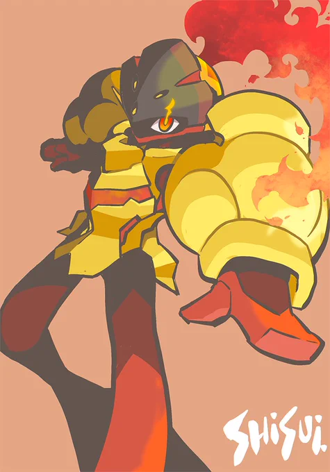 今日のらくがきはポケモン新作のグレンアルマ。プロポーション好きだぁ。 