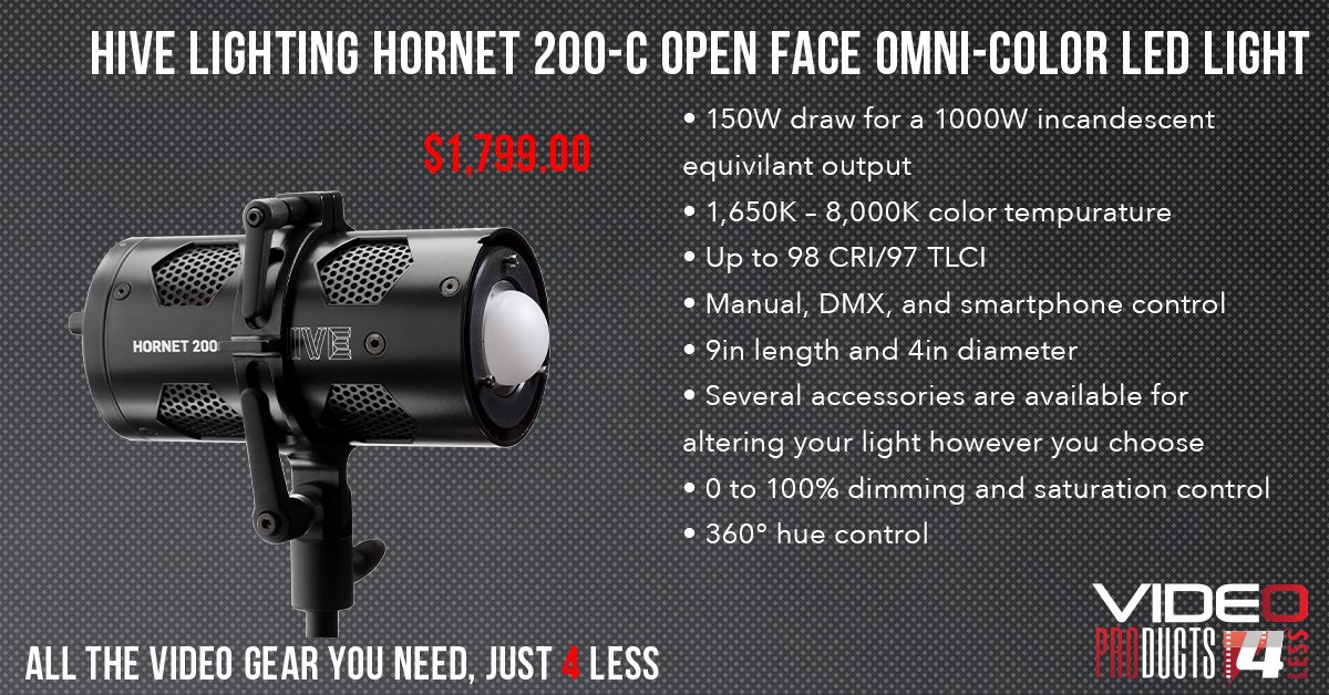 OfficialVp4l's tweet photo. The Hornet 200-C LED Light from @HiveLighting is a great choice for tight spaces with minimal support requirements!
#LitbyHIVE #VP4L #Hornet200C #lights #lighting #openface #studiolighting #colortemperature #colors #white #output #behindthescenes #onset #production https://t.co/RvUpOtlg7T