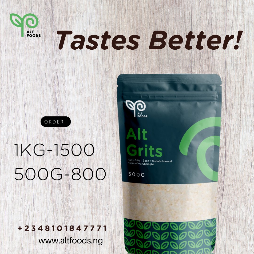 thealtfood's tweet photo. Ever had maize grits? This tastes better.
Order now!
#AltFoods #AltGrits #natural #naturalfood #greattaste #food #foodie #african #nigerianfood #nigeria #nigerianfoodie #naija #nigerianfoodbrand #maize #tgifridays #cornstarch #foodforthought https://t.co/dd1rnv98ou