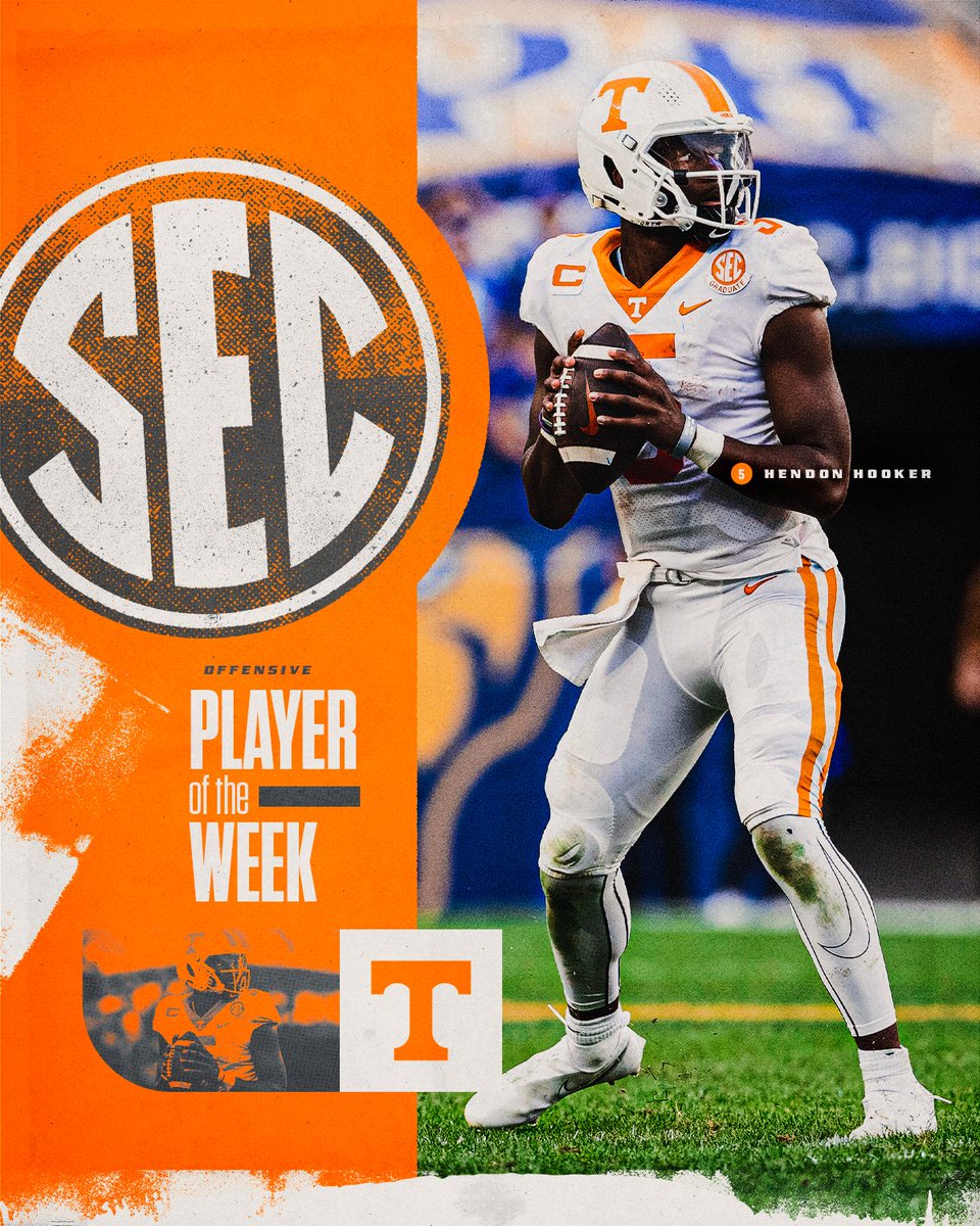 Vol_Football's tweet photo. Leading the Vols to victory!

𝗦𝗘𝗖 𝗢𝗳𝗳𝗲𝗻𝘀𝗶𝘃𝗲 𝗣𝗹𝗮𝘆𝗲𝗿 𝗼𝗳 𝘁𝗵𝗲 𝗪𝗲𝗲𝗸: @henhook2 
𝗦𝗘𝗖 𝗗𝗲𝗳𝗲𝗻𝘀𝗶𝘃𝗲 𝗟𝗶𝗻𝗲𝗺𝗮𝗻 𝗼𝗳 𝘁𝗵𝗲 𝗪𝗲𝗲𝗸: @byron_97 

#GBO 🍊 https://t.co/owpJMRyt0B