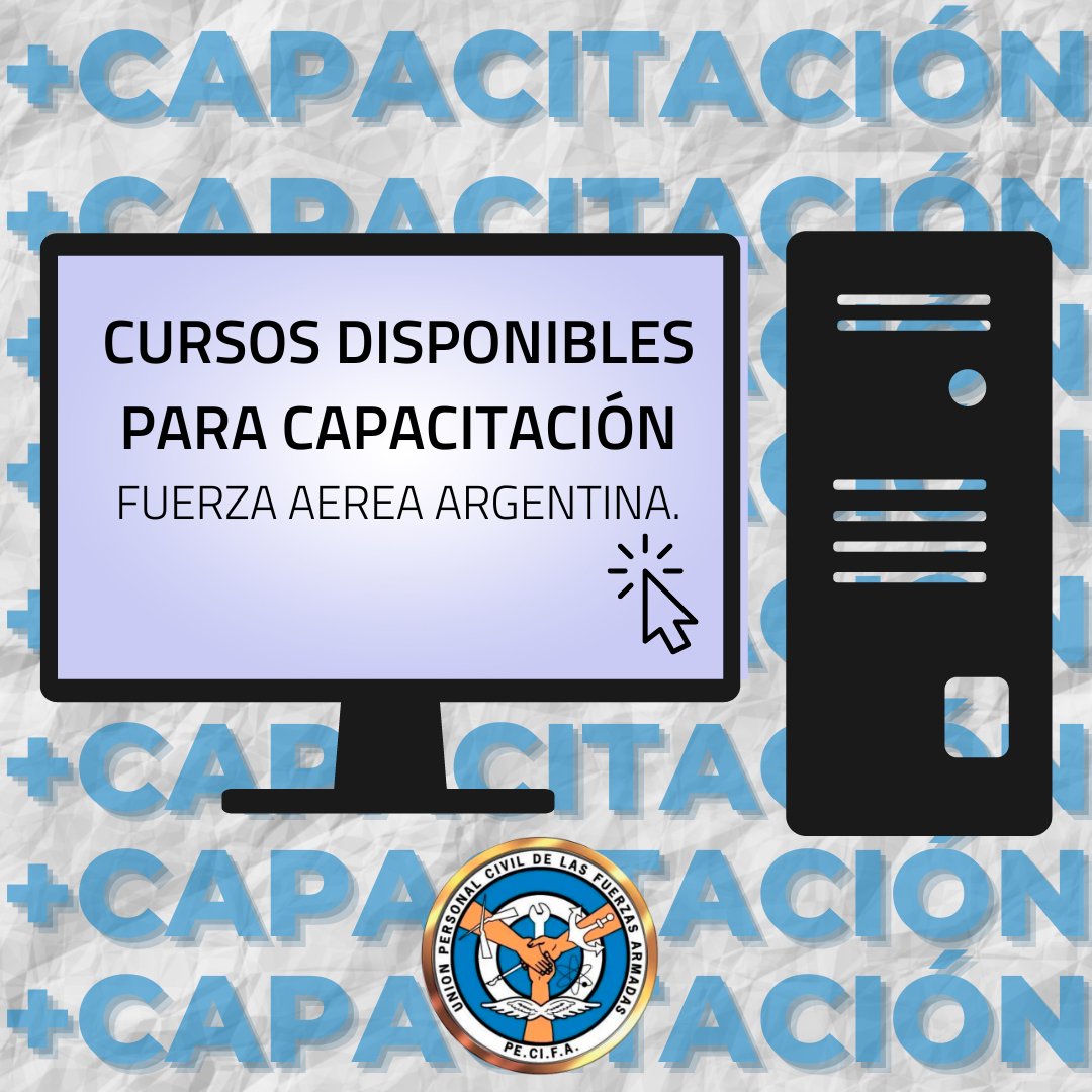 OficialPecifa's tweet photo. 📣PECIFA CAPACITA

👉🏻Cursos disponibles para capacitación en personal de la Fuerza Aérea Argentina https://t.co/p5TsyjGNUu