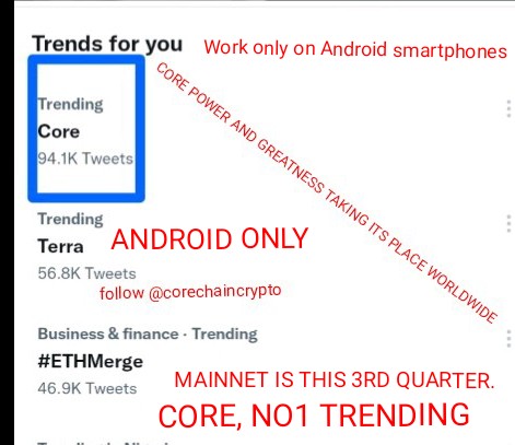 corefrontline's tweet photo. If the entire world don't appreciate and retweet the GREATNESS of Core, we are humbled and very much appreciative to @Coredao_Org for this POWERFUL innovation bestowed to change common man once and for all via its free and fair app mining. No1 trending.
👉https://t.co/eg3MlOrAme https://t.co/gfzj6oDhVS