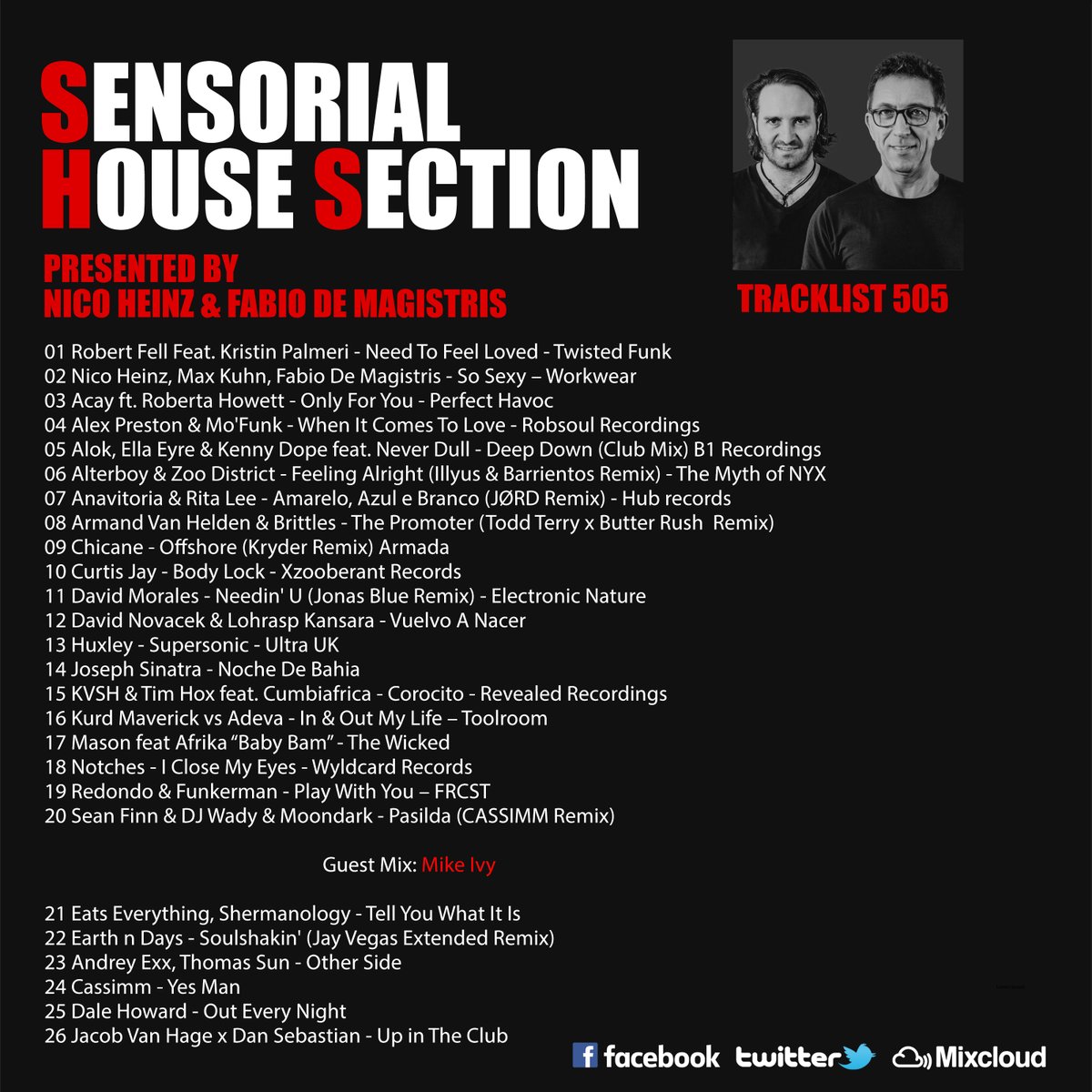Sensorial House 505 Guest Mix <a href="/djmikeivy/">Mike Ivy</a> #housemusic #RadioShow 
mixcloud.com/nicoheinzdj/se… <a href="/whoisalterboy/">whoisalterboy</a> <a href="/zoodistrictuk/">ZOODISTRICTOFFICIAL</a> <a href="/illyandbarri/">illyus & barrientos</a> <a href="/TheMythOfNYX/">The Myth Of NYX</a> <a href="/FutureHousMusic/">Future House Music</a> <a href="/djtoddterry/">Todd Terry</a> <a href="/KryderMusic/">K̶R̶Y̶D̶E̶R̶</a> <a href="/CurtisJayMusic/">Curtis Jay</a> <a href="/DavidNovacek/">DAVID NOVACEK</a>