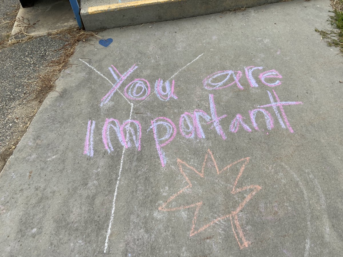 Student created chalk messages to welcome us back this school year! <a href="/67_district/">School District 67</a>