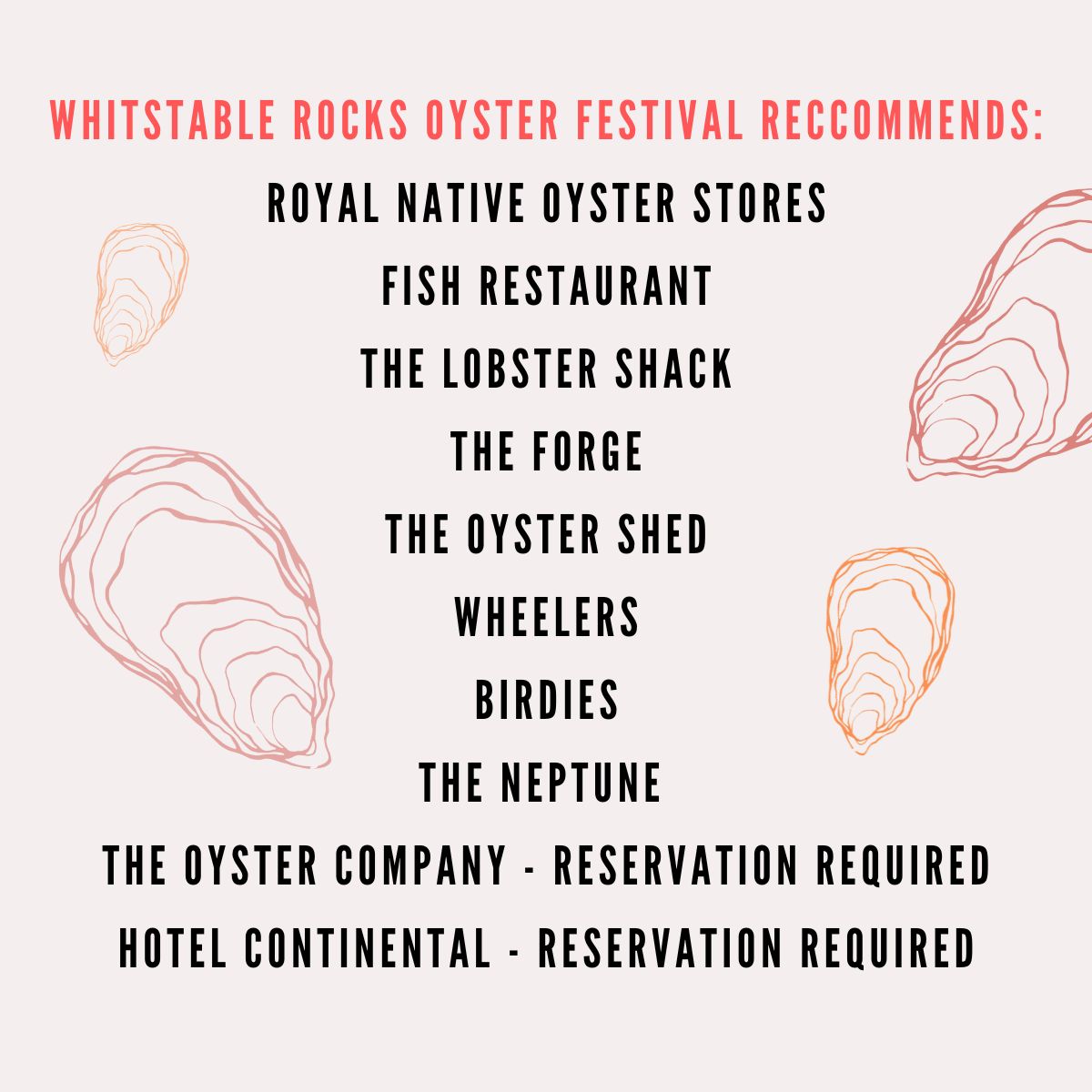 WROysterFest's tweet photo. 10 Places to find and most importantly eat our delicious Royal Native Oysters during The Whitstable Rocks Oyster Festival.

 #whitstablerockoysters #whitstablerocksoysterfestival #whitstablebeach #kentfestival #whitstable #kentlife https://t.co/T1s8kqfXGB