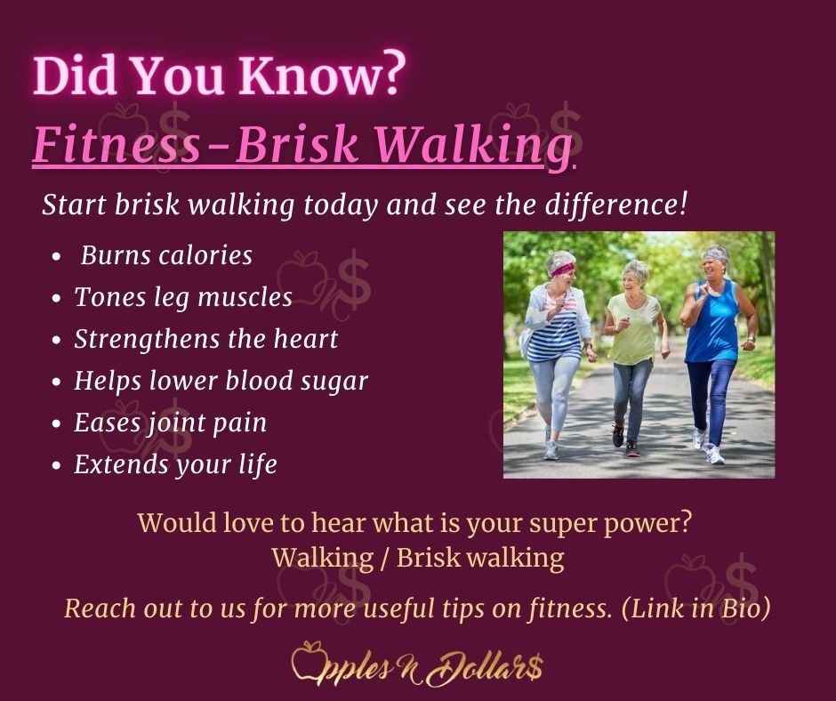applesndollars's tweet photo. Did You Know?

#83

Fitness-Brisk Walking

Start brisk walking today and see the difference!

Follow Apples N Dollars for exciting content!

#applesndollars
#applesndollarsdyk
#fitness
#briskwalking
#calories
#muscletoning
#heart
#lowerbloodsugar
#easesjointpain
#extendslifespan https://t.co/gyHGdxZQPo
