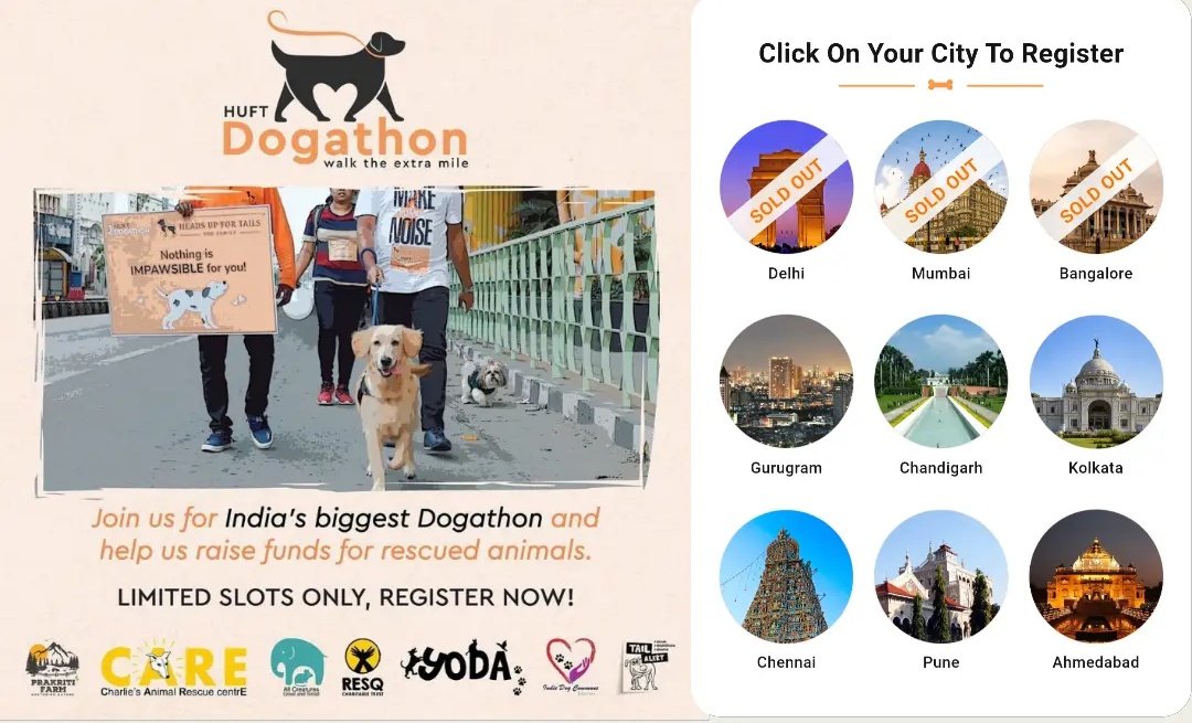 Anuja Vartak (@anujav_97) on Twitter photo A super cool initiative by <a href="/resqct/">RESQ Charitable Trust</a> @NehaPanchamia <a href="/huftindia/">Heads Up For Tails</a>! Make this Sunday worthwhile. :)
Registration link: dogathon.huft.com A super cool initiative by <a href="/resqct/">RESQ Charitable Trust</a> @NehaPanchamia <a href="/huftindia/">Heads Up For Tails</a>! Make this Sunday worthwhile. :)
Registration link: dogathon.huft.com