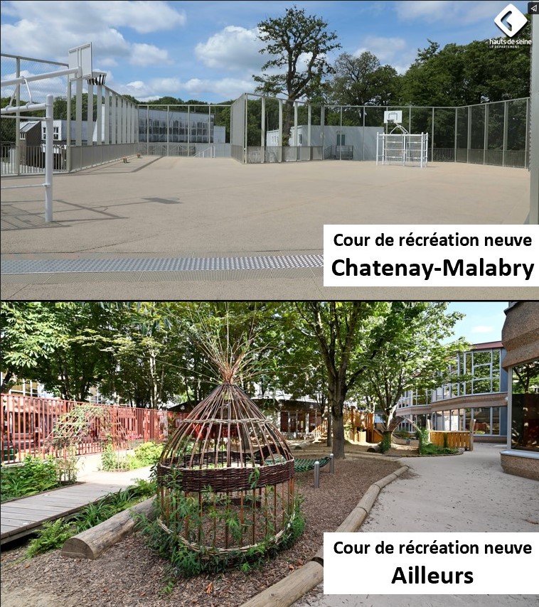 CChatenaisien's tweet photo. Végétaliser les cours de recré: excellent pour la santé physique et psychique des enfants et contre le changement climatique. De nombreuses villes le font. Chatenay-Malabry fait l’inverse
#coursdecole #ilotsdechaleur #arbres #climat #chatenaymalabry
https://t.co/KUytus5cfd https://t.co/2N2S9Fdmkp