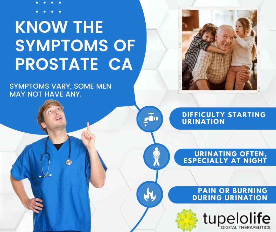 TupeloLife's tweet photo. If you have any symptoms that worry you, be sure to see your doctor right away. They may be caused by conditions other than prostate cancer.

#remotepatientmonitoring
#chroniccaremanagement
#viirtualcare
#homemonitoring https://t.co/Q5AaulLTpo