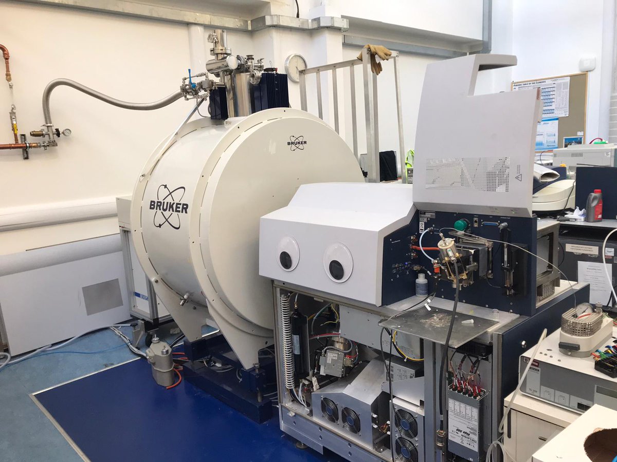 kianijeacock's tweet photo. Both FTICRs are now looking much better thanks to the googly eyes provided by the lovely @BrukerMassSpec folks at @imsc2022. They'll be able to keep an eye out on all our research projects now... 👀 @ClarkeGroupEd @Ed_MassSpec @EdinburghChem #ChemTwitter #sciencetwitter #massspec https://t.co/KpWgbzmMK5