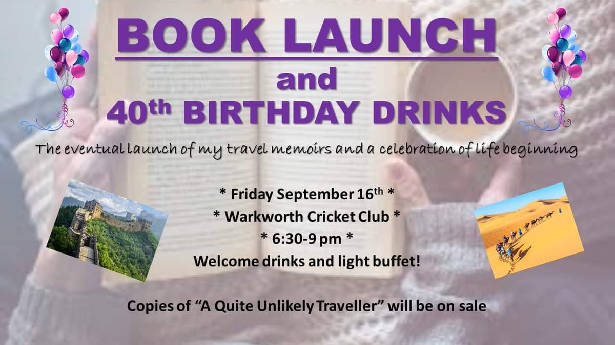 This Friday the club will be open for Stephen Boyd's book launch and 40th. All welcome, come along and enjoy the evening. 18:30-21:00.